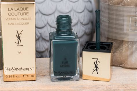 yves saint laurent la laque couture n 76 fur green|la laque couture varnish.